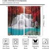 Blackout Red Forest Waterfall Windows Curtains Tree Landscape Woodland Scenic Nature Fall Scenery Art Printed Curtain Made Of Polyester Washable