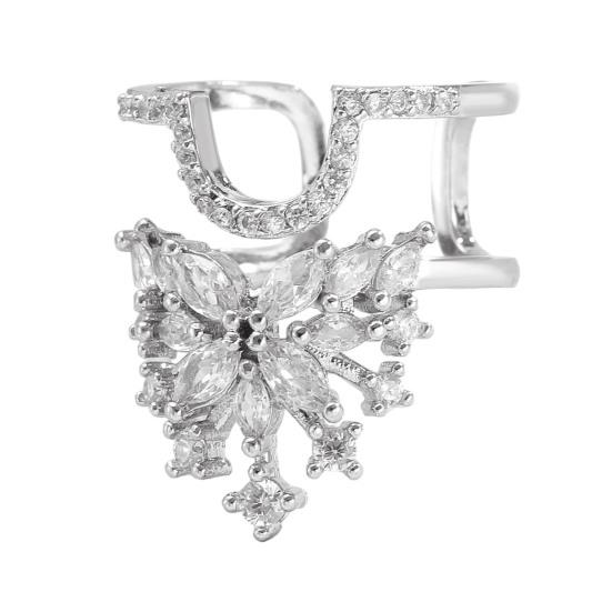 Nail Ring 3D Butterfly Flower Wing Design Detachable Nail Cap Ring Set Sparkling