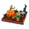 Halloween Pumpkin Scene Model Set Building Blocks With Bat Black Spider Plants Decoration Accessories Moc Bricks Kid Toy Gifts