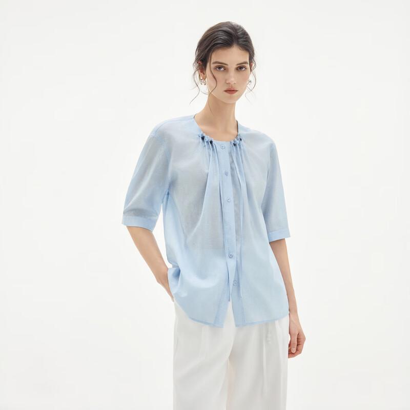 

ELLE Women s French Acetate Drawstring Blouse S