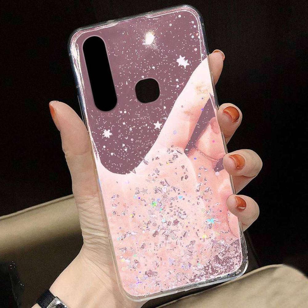 Samsung Galaxy A40 Hülle, Glitzernd, Pink