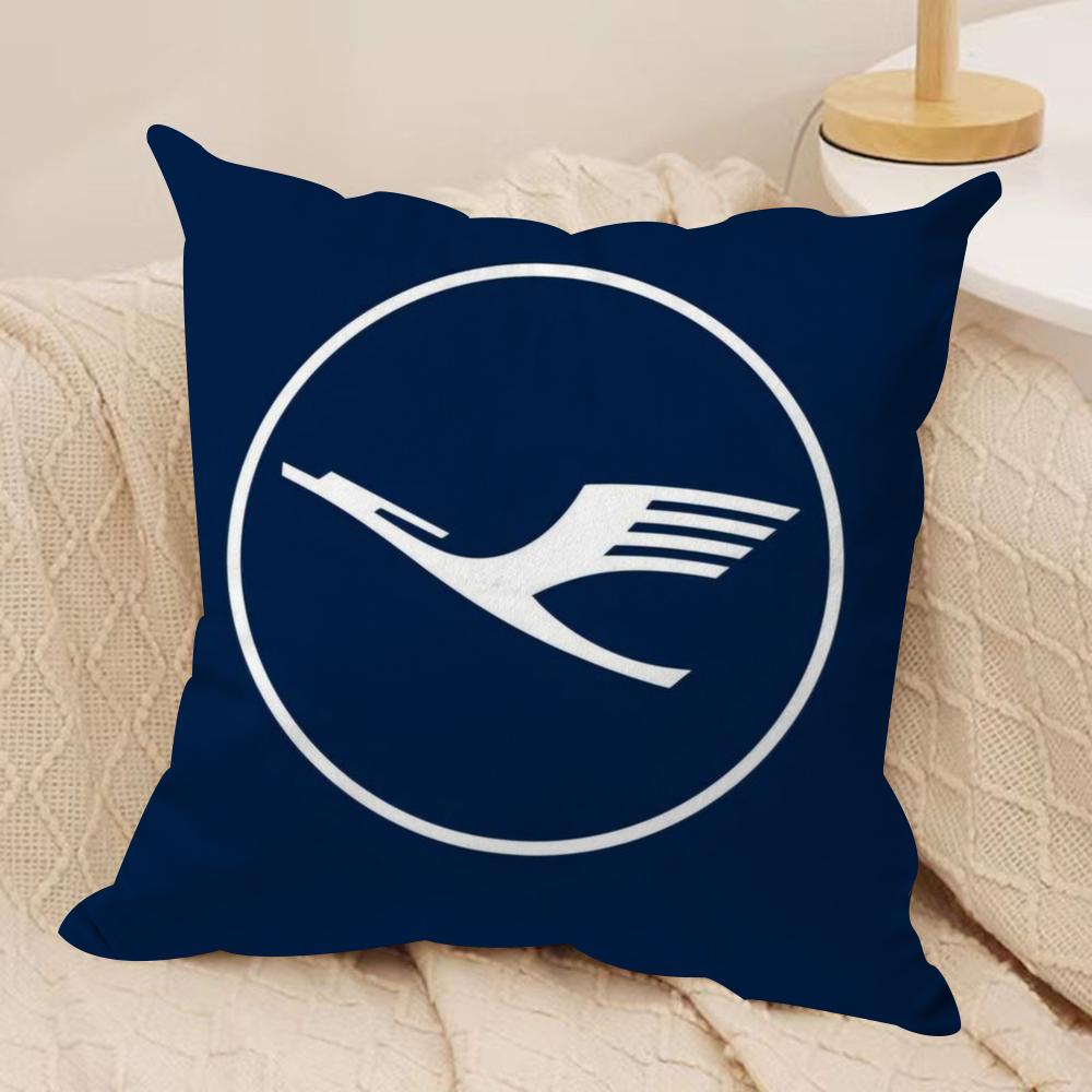 LLufthansa German Airlines Cushion Cover Soft Plush Fabric DoubleSided Printed Sofa Cushion Cover for All Seasons Home Decor 30x30cm