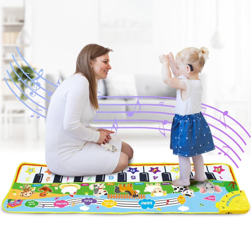 Keyboard Music Mat Playmat Educational Musical Carpet Multifunctional Children Piano Carpet Baby Crawling Mat for Kids Toddlers