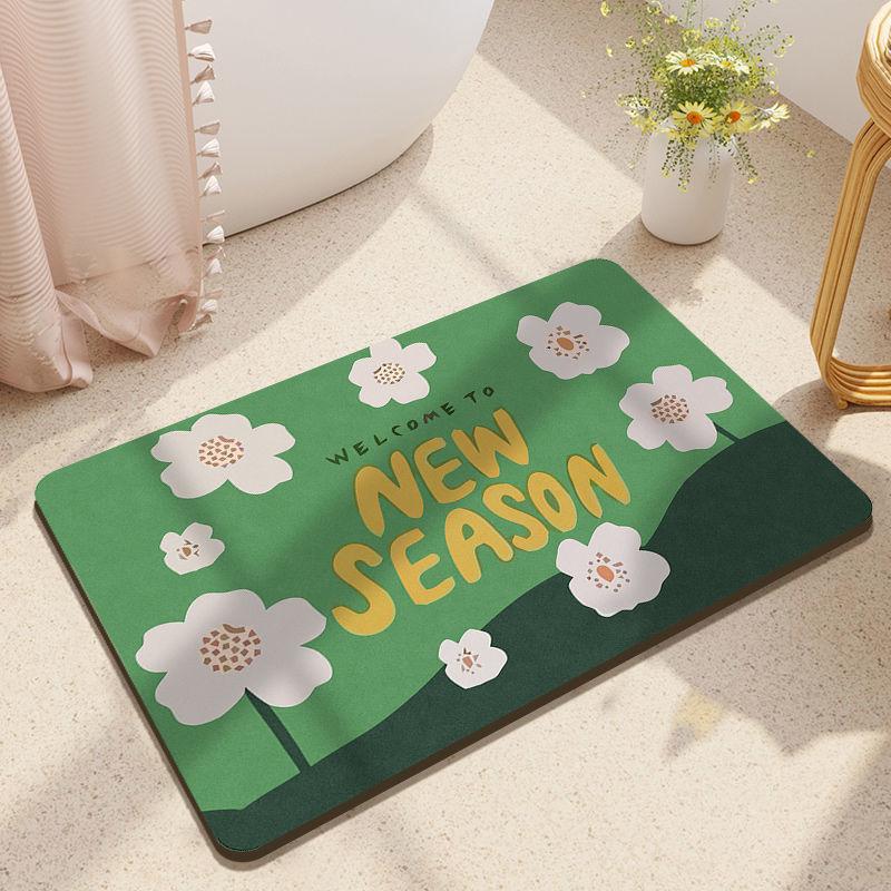 Alfombra de Baño Absorbente Antideslizante Alfombra de Entrada para Puerta de Baño Alfombra de Baño Barro Diatomeico Acolchada Alfombra de Inodoro