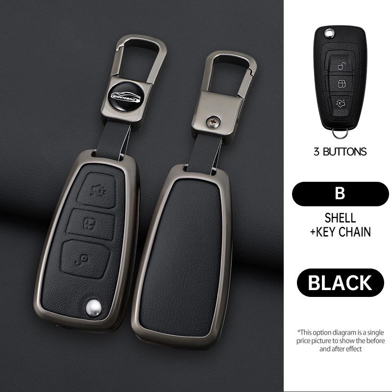 3 Buttons Car Key Case For Ford C-Max Mondeo Kuga Fiesta Titanium Ford Focus 3 4 St Mk3 Mk4 Key Fob Cover Case Bag