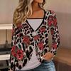 Tops for Women  Leopard Print Long Sleeve Fake Two‑Piece Top Fall Casual Slim Pullover Women's Long Sleeve Top