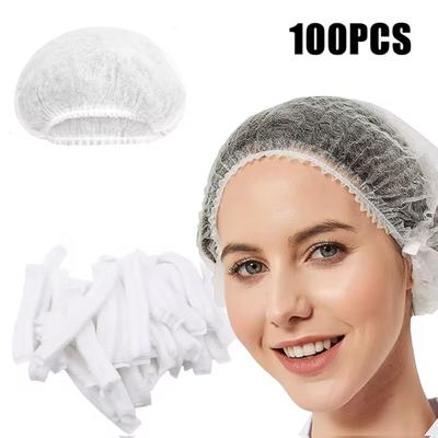100/200/400 Stück Einweg-Haarnetz-Kopfbedeckungen Vlies Staubdichte Kappe Vakuumverpackung Make-up-Werkzeug Atmungsaktive Dusch-Badehauben