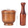 Wooden Grinding Bowl - Wooden Mortar Pestle Set, Household Kitchen Manual Garlic Masher, Ginger Spices Grinder Mortar and Pestle Set