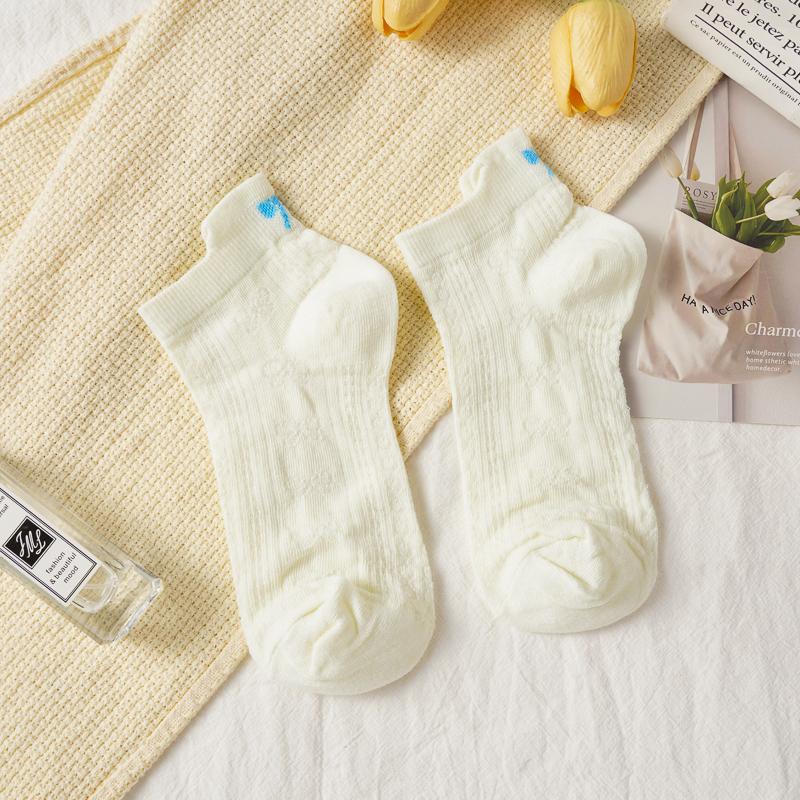 Women's Breathable Socks Korean Style Cute Heel Embroidered Bow Socks