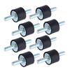 8 Stück Gummi-Isolatorhalterungen Antivibrationsbolzen Doppelseitige Schraube M6 20x15