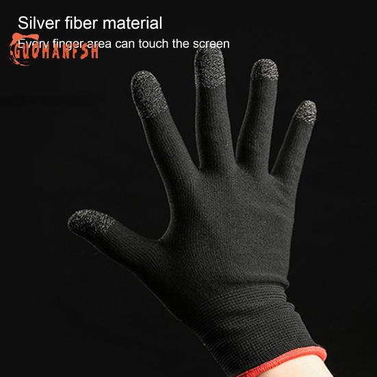 2Pcs Gaming Touch Screen Gloves Breathable Lightweight Warm Thin Sweat-proof Multifunctional Mobile Game Gloves