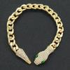 New Creative Magnet Snake Head Zircon Cuban Chains Necklace and Bracelet For Women Personality Fashion Jewelry Gift Accessories