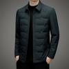 Herbst Neu Mittleren Alters Herren Revers Trendige Daunenjacke Kältebeständig und Warm Daunenjacke