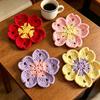 Absorbent Tableware Pads Handmade Crochet Flower Coasters for Drinks, Thermal Insulation Table Mat Unique Tabletop Decorations Coffee Mugs And