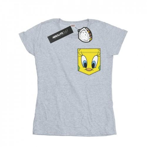

Looney Tunes Womens/Ladies Tweety Pie Face Faux Pocket Cotton T-Shirt XXL білий