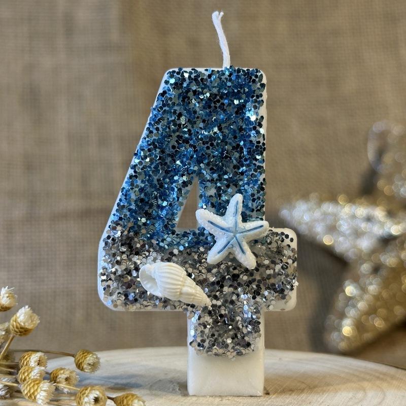 Digital Birthday Candle Cake Decoration Party Celebration Ocean Creative Handmade Diy