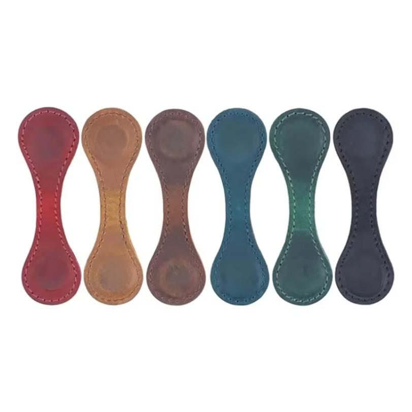 New PU Genuine Leather Magnetic Bookmark Double-sided Magnetic Buckle Notebook Page Pagination Clip Learning Reading Accessories