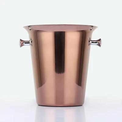 Stainless Steel Bar Ice Bucket Two Handles Champagne Bucket golden Gold Wine Bucket Spit Wine Barrel Container Ktv Club Bar tool
