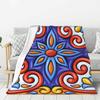 Custom Sofa Fleece Mexican Flowers Art Pattern Throw Blanket Warm Flannel Blankets for Bed Car Sofa Quilt