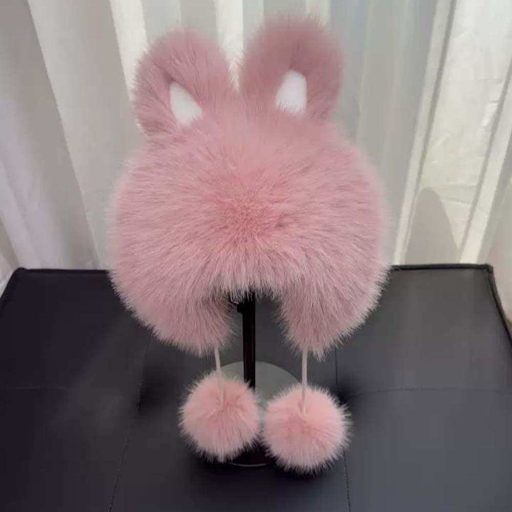 Windproof Winter Plush Hat Cartoon Ear Protection Cap Lei Feng Cap Rabbit Ear Warmer Hat Women