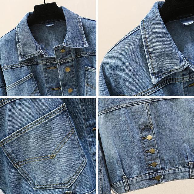 Spring and Autumn Women's Vintage Korean Batwing Sleeveless Denim Jacket Women's Cropped Versatile Loose Fit Jacket