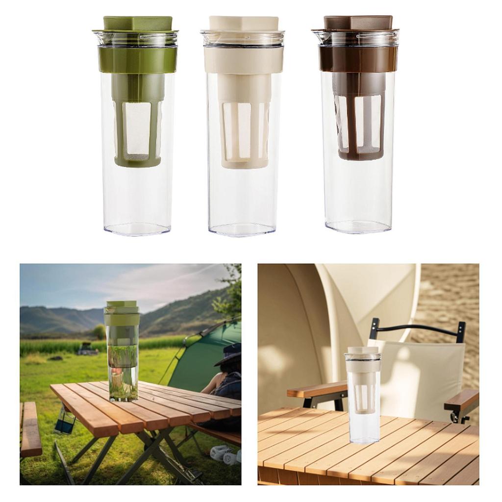 Cold Brew Coffee Maker Kitchen Gadgets Reusable Beverage Container Tea Pot for Hiking Camping Office Picnics Outdoor Activities