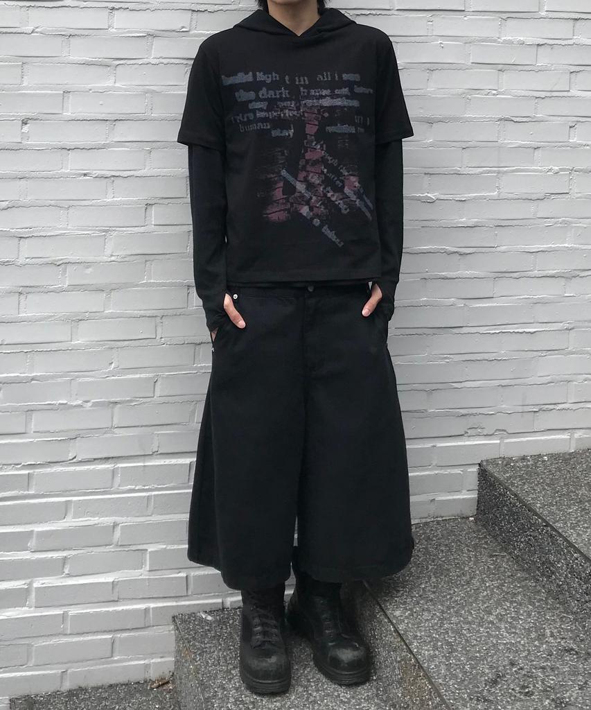 Gicheol Double Waist Bermuda Cotton Pants (Black)