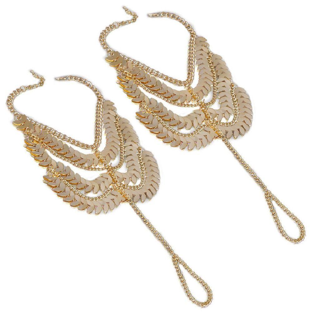 Multilayer Tassel Chain Anklet Gold Color Ankle Bracelets Lightweight Foot Chain  Middle East