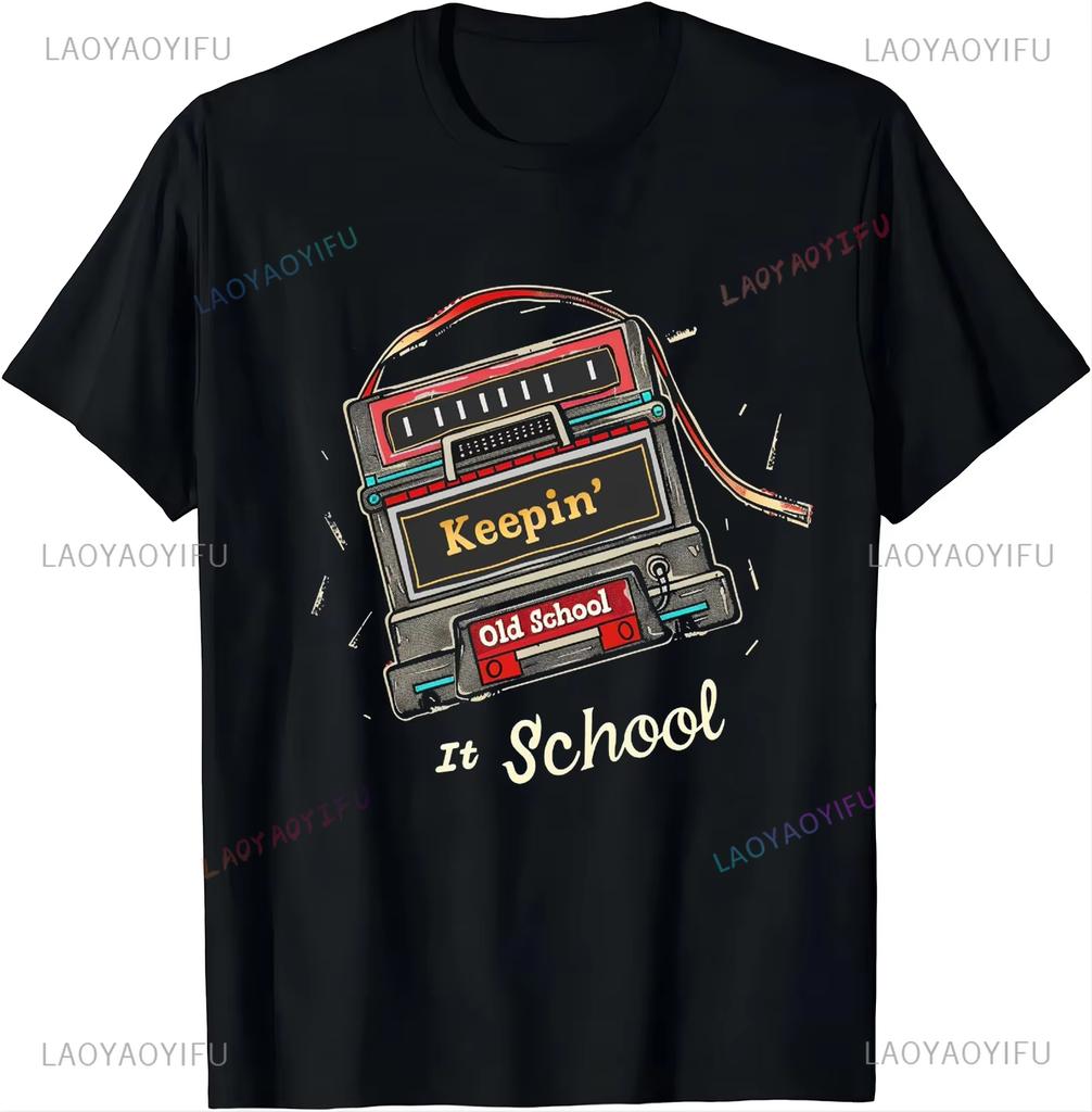 Old School Hip Hop 80s 90s Vintage Mixtape Cassette Shortsleev Unique Tape TShirt Y2k Top Shirts for Smooth Streetwear Tshirt