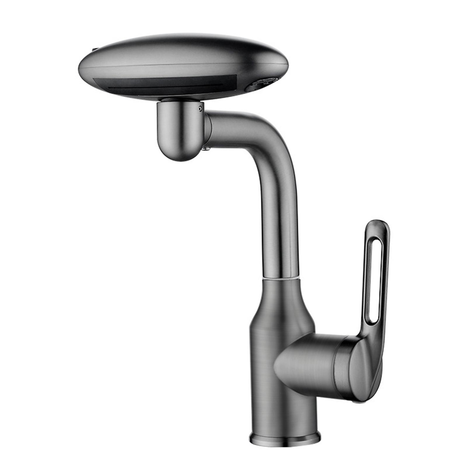 

Bathroom Basin Faucet Universal Water Outlet Adjustable Hot Cold Water Faucet For Bathroom Kitchen Pressurized Water Valve сірий