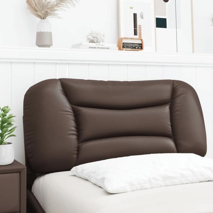 VidaXL Coussin de Tête de Lit, Oreiller de Lecture avec Fermeture à Glissière, Coussin de Lecture pour Lit Chambre, Marron 374534