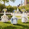 Spring Flower Porch Goose Outfit for 23 Inch Cement Goose Wildflower Floral Goose Clothes for Spring Summer Outdoor Patio Yard Lawn Decoration