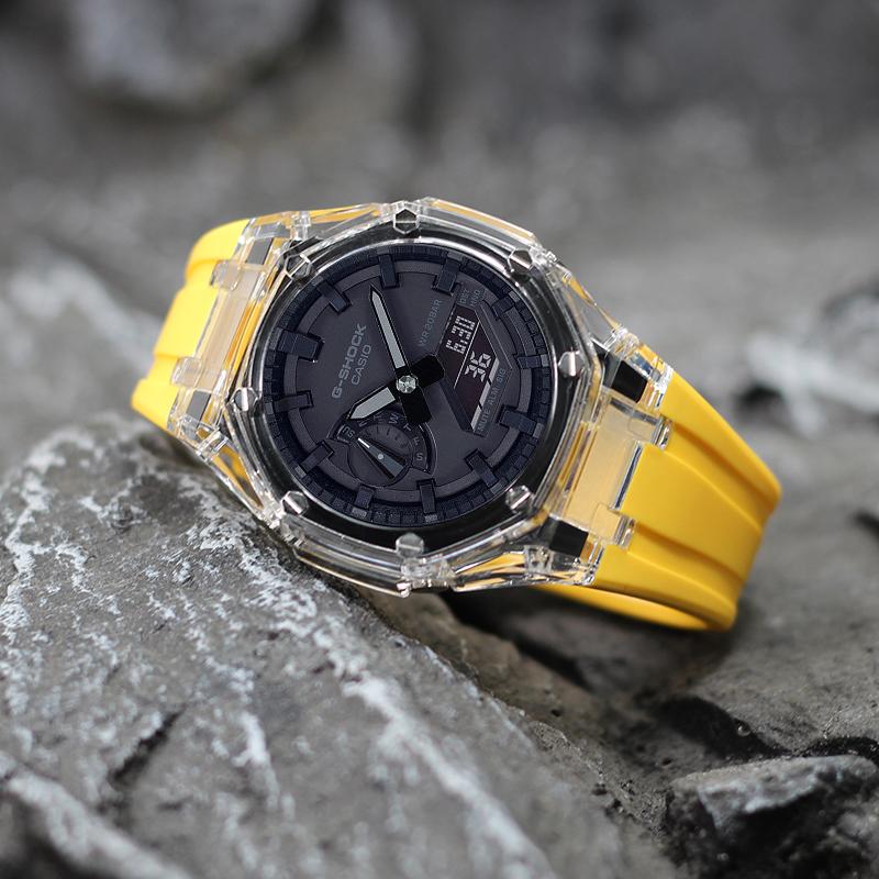 Casio Unisex Řada s duálním displejem Liquid Crystal/Analogové Černé hodinky GA-2100-1A1-