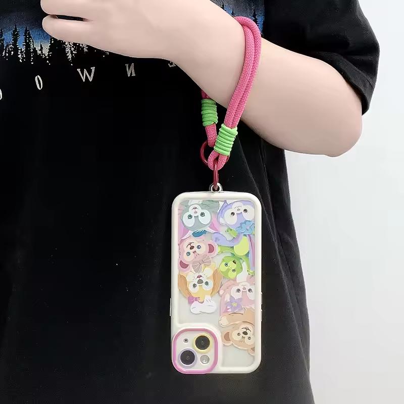 Party Gift Anti Loss Universal Short Wrist Strap with Patch Label Nylon Woven Color Hanging Rope Mobile Phone Lanyard Party Gift