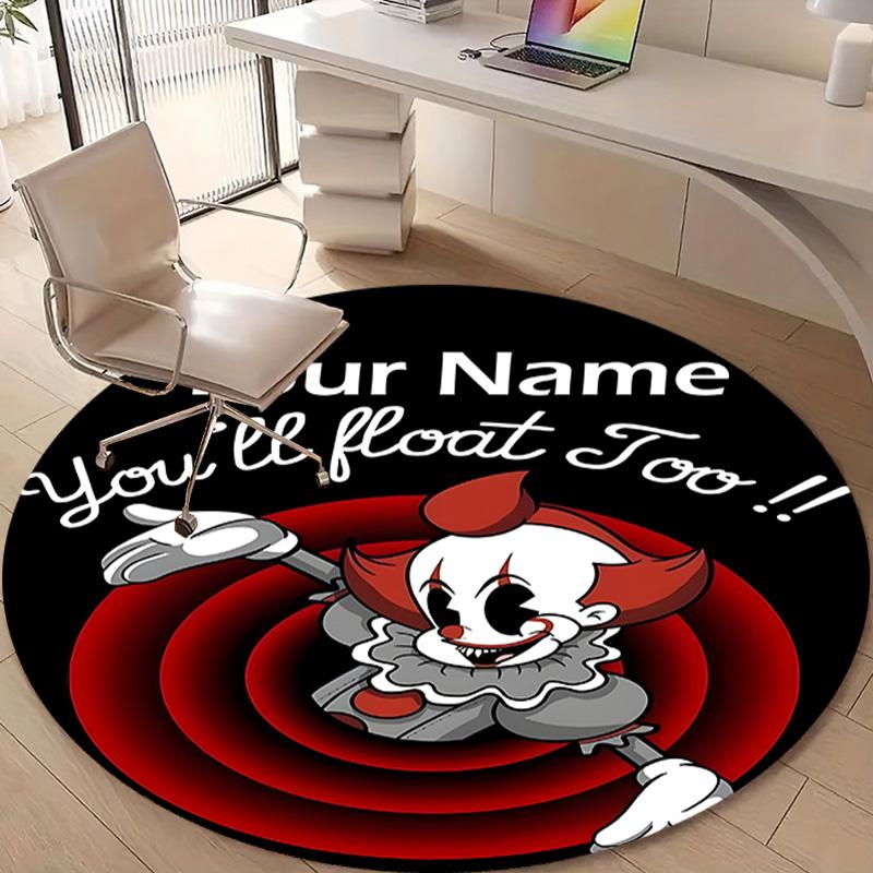 Personalized P-Pennywise Round Chair Office Rug - Perfect for Mat, Office Chair & More - Ideal Gift for Birthdays and Holidays