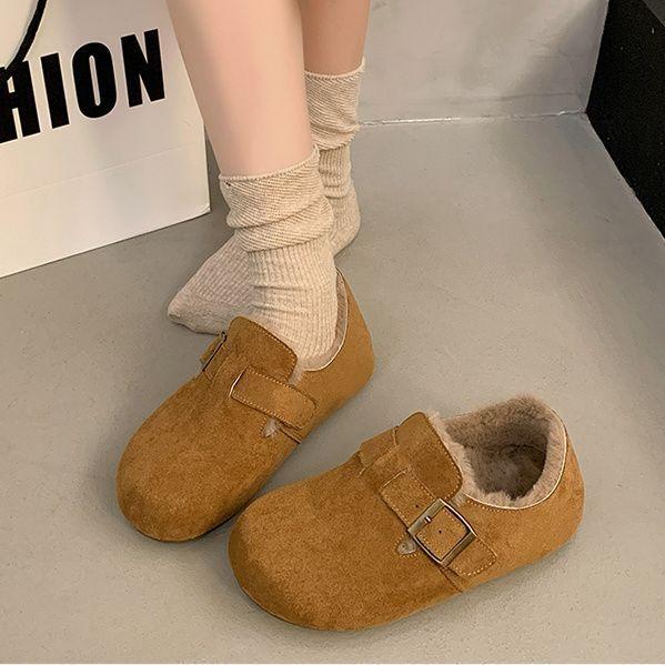 

Женская хлопковая обувь Birkenstock 2025 новая осенне-зимняя обувь-тапочки с мехом, зимние велюровые ботинки-бини, теплая женская обувь 35