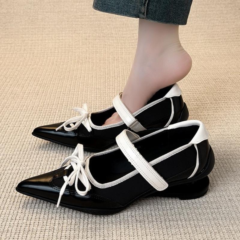Fashion Fashion Pointed Toe Butterfly Knot Strange Style Mary Jane Shoes Women Designer Sports Ballet Shoes Elegant Party Dress Pumps