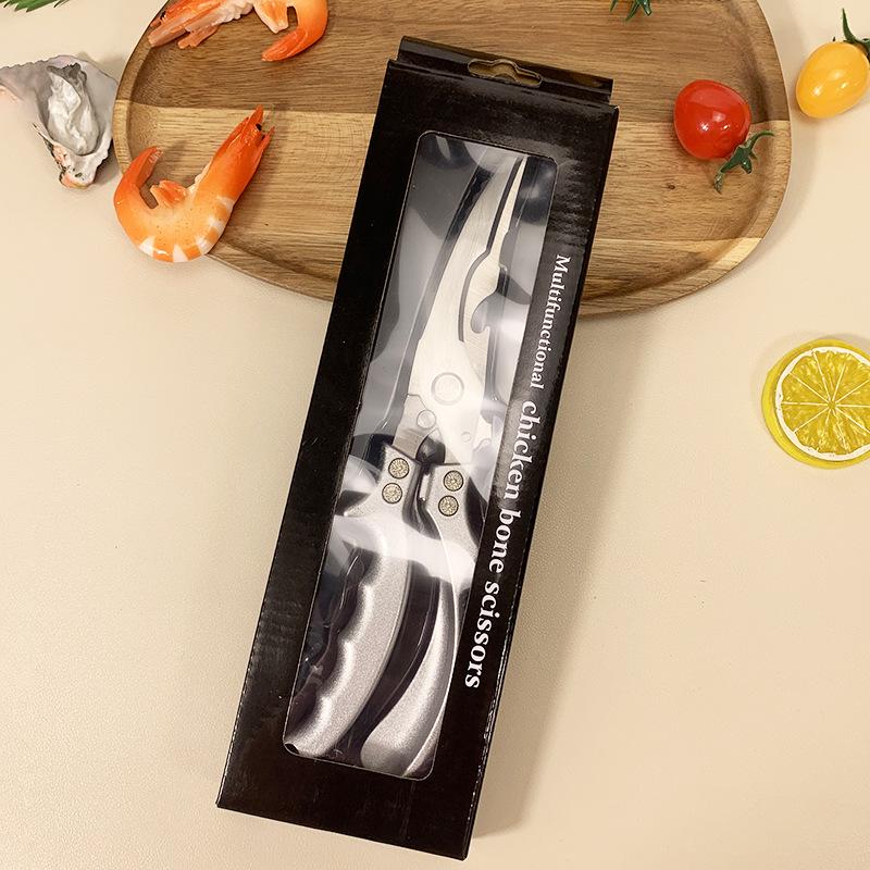 

Stainless Steel Multifunctional Kitchen Scissors for Cutting Meat, Bones, Fish, and Seafood.