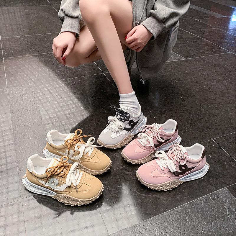 Platform women's shoes spring and autumn new inner height increase versatile casual comfortable sports women's shoes