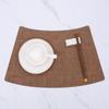 Durable Solid Color Table Mat Heat Insulation Fan-shaped Insulation Mat  Christmas