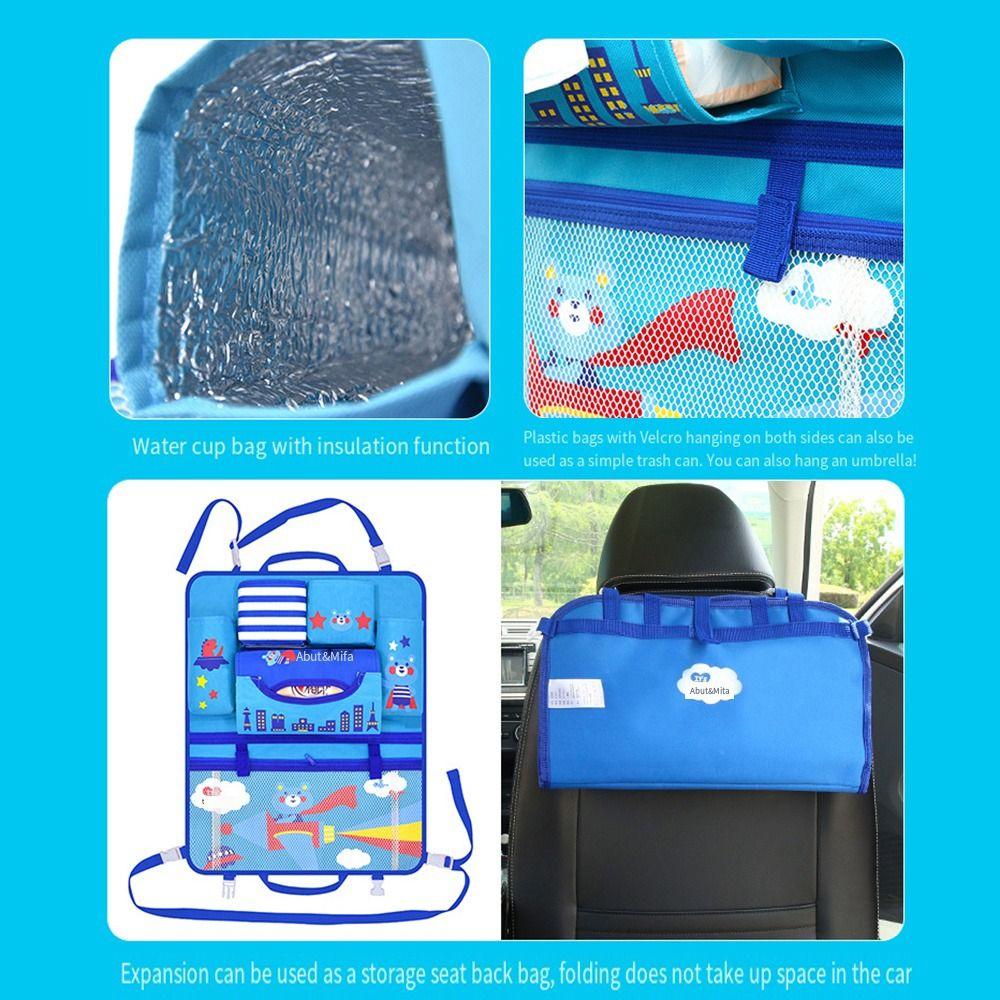 Cartoon Car Seat Back Storage Bag Multi-functional Auto Seat Organizer Car Interior Accessories