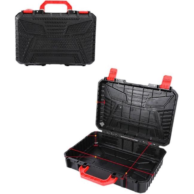 Tool Box Black Multifunction Wear Resistant Tool Storage Hardware Organizer for Hardware Power Tools Electronics, 37.1cmx26.2cmx10.7cm
