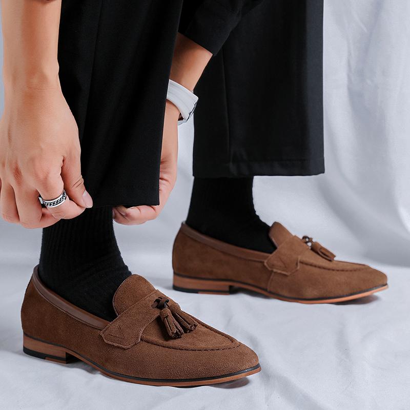 Fashion Business Men's Loafers Classic and Fashionable Gentleman Style Outdoor Formal Party Adult Office Plus Size Frosted Leather Shoes