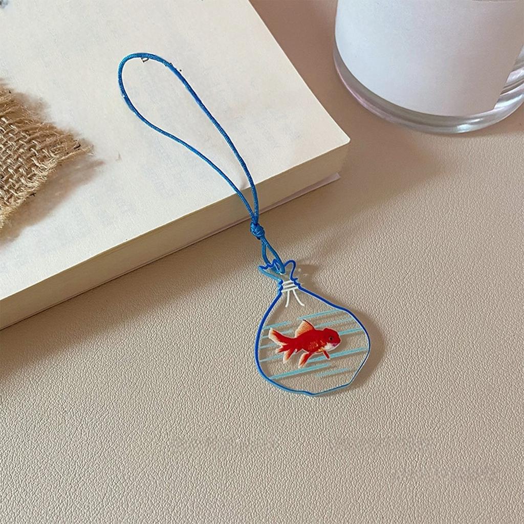 Acrylic Pocket Fish Hanging Ornament Keychain Pendant Handbag Purse Backpack Charm for Gift Giving or Decorative Accent