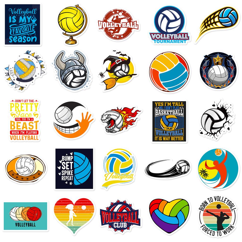 Wähle 50 Volleyball Graffiti Aufkleber, personalisierte dekorative Koffer Notizbuch wasserdichte abnehmbare Aufkleber