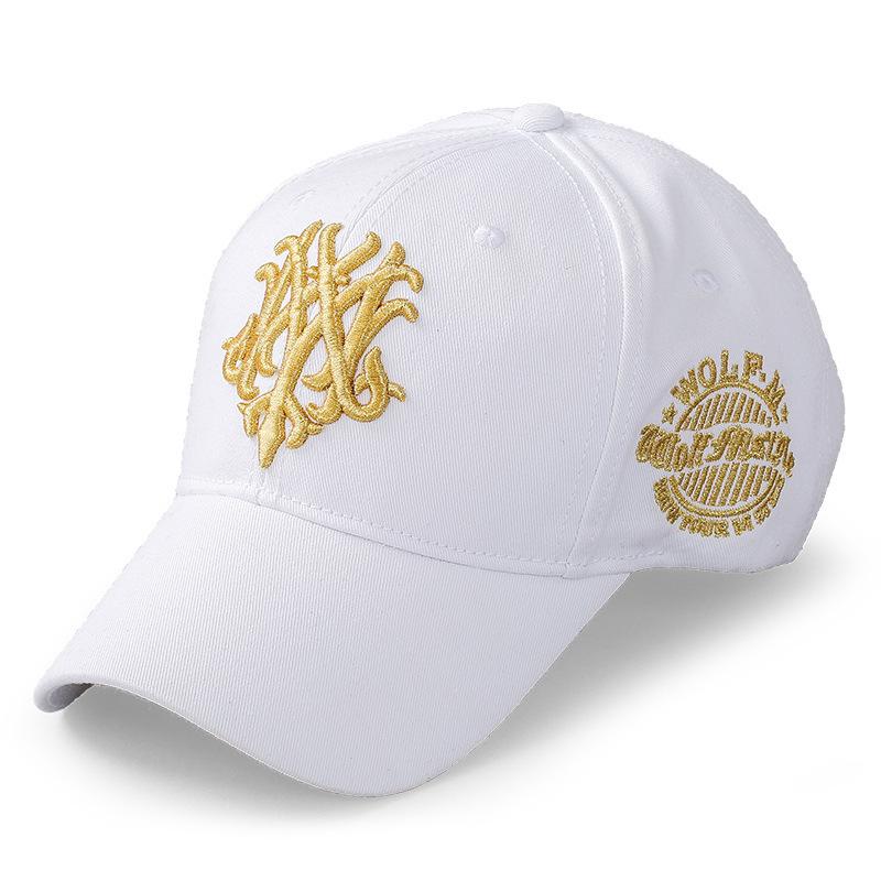 Four seasons round top letter embroidered satin sunshade wide brim baseball cap Adjustable белый