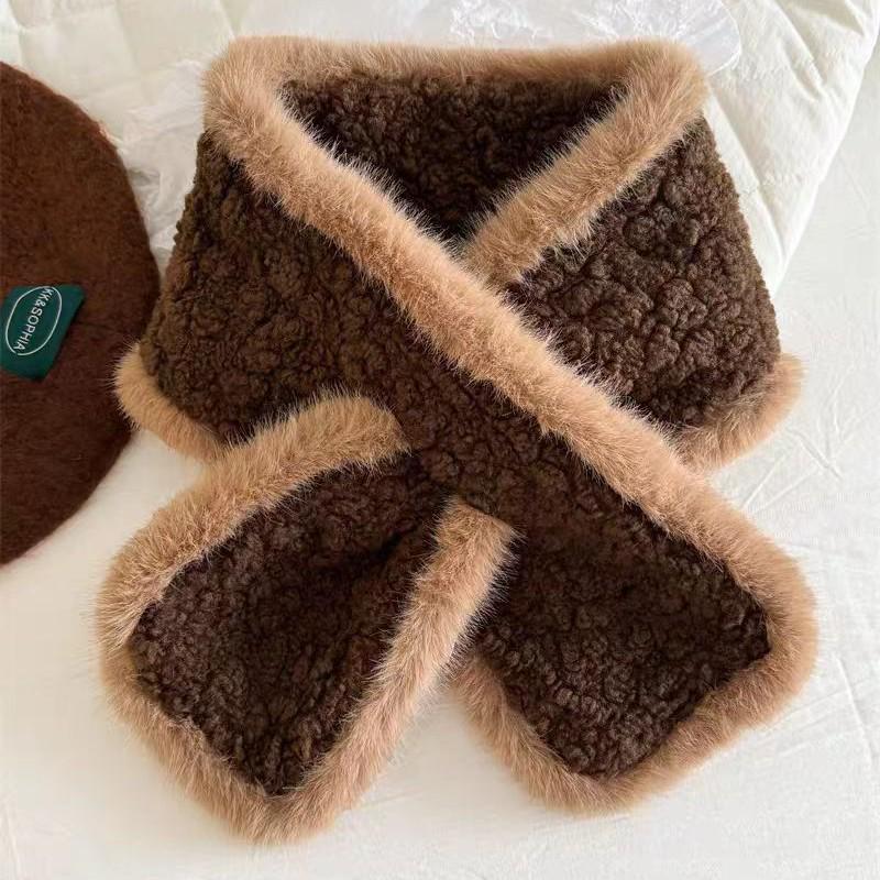 Women's Plush Lambswool Scarf: Thickened, Warm, Versatile Neck Warmer