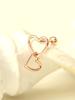 Minimalpiercing 14K Double Heart Drop Piercing Earrings