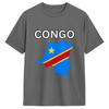 Congo Flag Tshirts For Unisex Leisure Cotton Tee Shirt Round Collar Short Sleeve T Shirt Printing Clothes