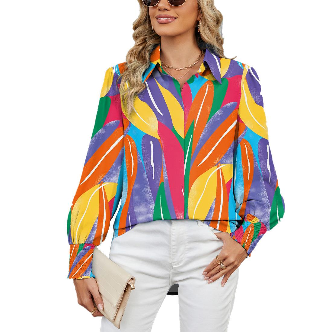 HNXC Женские модные повседневные осенне-зимние блузки и рубашки с длинным рукавом — фото 12